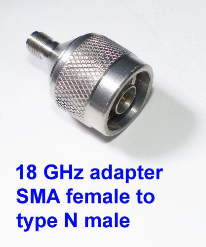 18 GHz SMA female to N male adapter. Free shipping - tested &amp; guaranteed.
