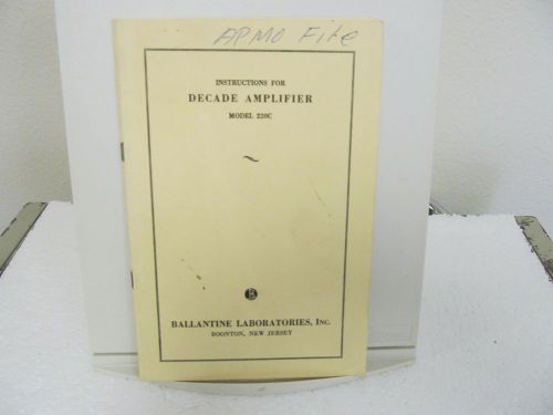 Ballantine 220C Decade Amplifier Instruction Manual w/schematics