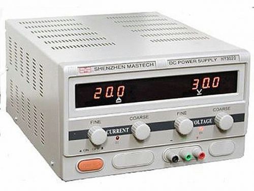 Mastech hy3020d linear regulated dc power supply variable 0-30 volts @ 0-20 amps for sale