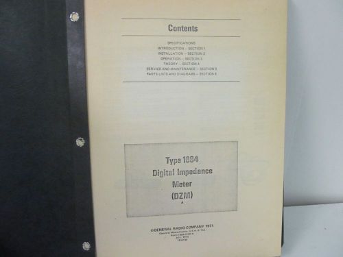 General Radio Model 1684 Digital Impedance Meter Instruction Manual (copy)