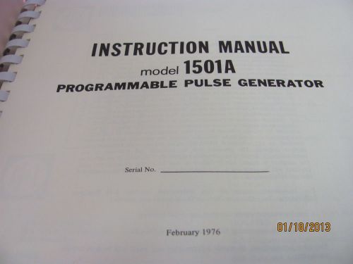 EH RESEARCH MODEL 1501A Option 01GPIB: Programmble Pulse Generator Inst Manual