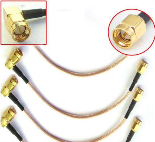 10PC SMA Male Right Angle Straight to SMA Male plug Crimp RG316 Cable Links 15CM