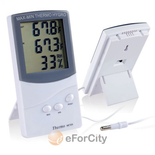 Digital lcd indoor/ outdoor thermometer hygrometer temperature humidity meter for sale