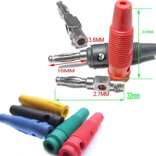10pc 5 color 4mm banana plug screw cable diy to binding post testers test probes for sale
