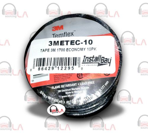 1case of 100 pcs 3m 1700 temflex black 3/4&#034; vinyl electrical tape for sale