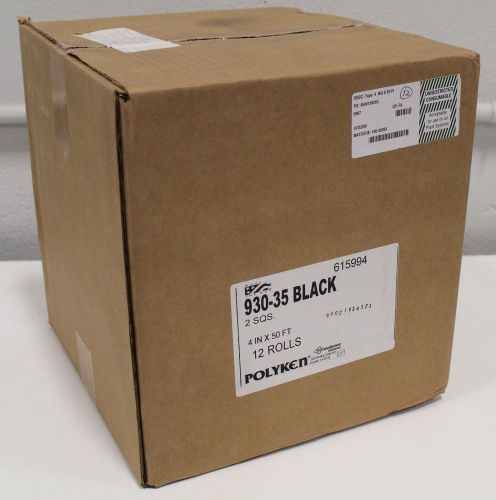 NIB Polyken Technologies Pipe Tape Black 4&#034; x 50 ft. 12 Rolls per case 930-35