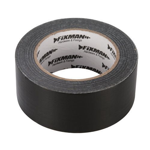 Fixman 188845 heavy duty duct tape 50mm x 50m black ironmongery tapes tools diy for sale