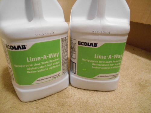 ECOLAB LIME-A-WAY LIME SCALE REMOVER 1 gallon jugs (LOT OF 2) Brand new