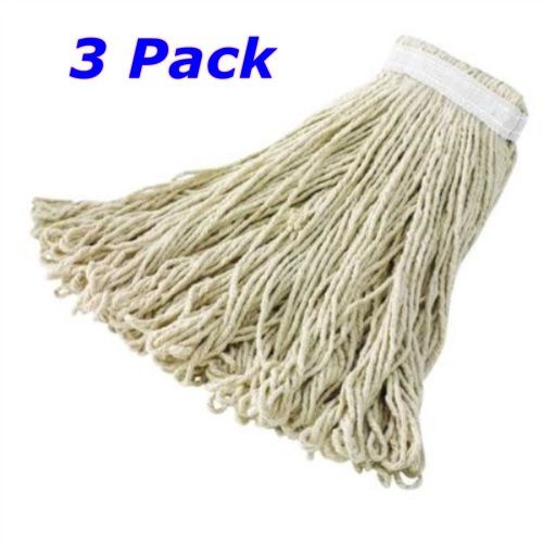 Commercial Home Cut-end Cotton Mop, Durable, Washable, Cleaning New 3 Packs