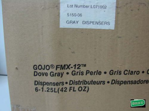 Case (6) GOJO FMX-12 Soap Dispensors Grey Janitorial Handwashing Sanitary Supply