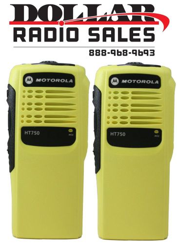 2 New Yellow Refurbished Front Housing for Motorola HT750 16CH Two Way Radios 