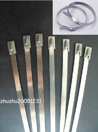100pcs 4.6*250mm 304 stainless steel cable tie exhaust wrap marine boat strap for sale