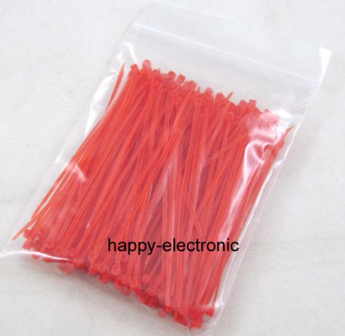 200 PCS 3.8&#034; inch 96mm*2mm Red Zip Ties Self Locking Nylon Cable Tie