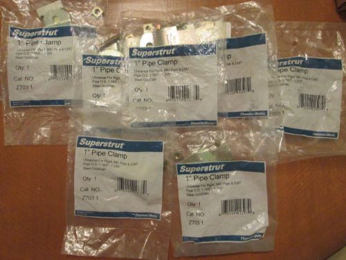 **NEW** LOT OF 6 SUPER STRUT 1&#034; PIPE CLAMP STEAL  UNIVERSAL FOR RIGID, IMC &amp; EMT