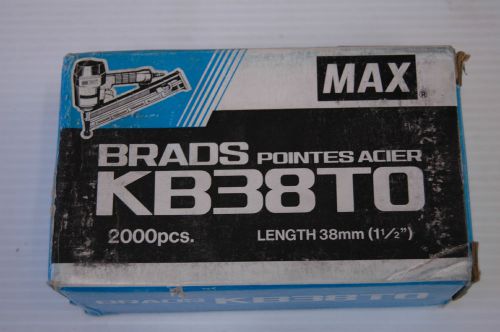 MAX Brad Nails Pointes Acier 1 1/2&#034;  38mm ( KB38TO)