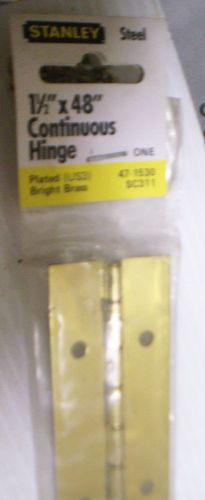 Stanley hardware - 1 1/2&#034; x 48&#034; plated bright brass continous / piano hinge kit for sale