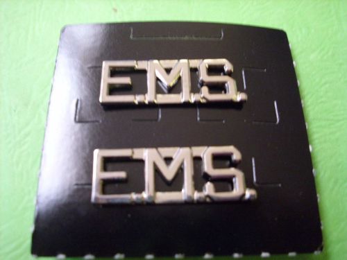 E.m.s. pair  pins for firefighter jacket collar for sale