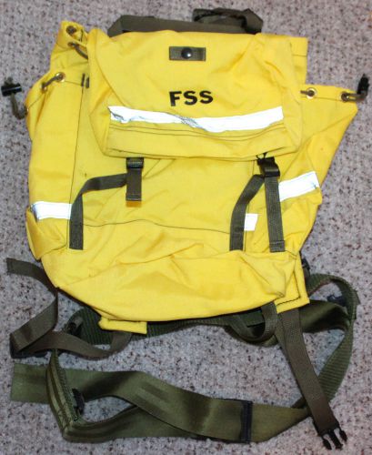 Wild land fire fighter field pack, yellow with military straps added. good shape for sale
