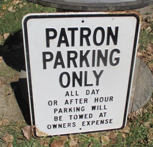 24&#034; Patron Parking Only Road Street Sign Interstate Highway Man Cave Garage Art