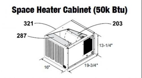 Space heater cabinet (50k btu) for sale