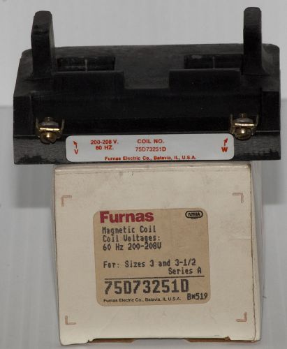 Furnas 75d73251d replacement 200-208v 60hz magnetic coil for sizes 3 &amp; 3-1/2 for sale