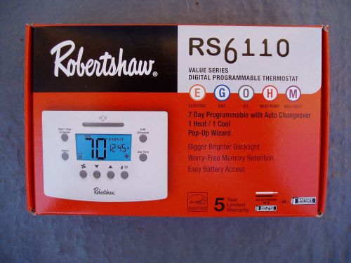 Robertshaw rs6110 digital thermostat (programmable) for sale