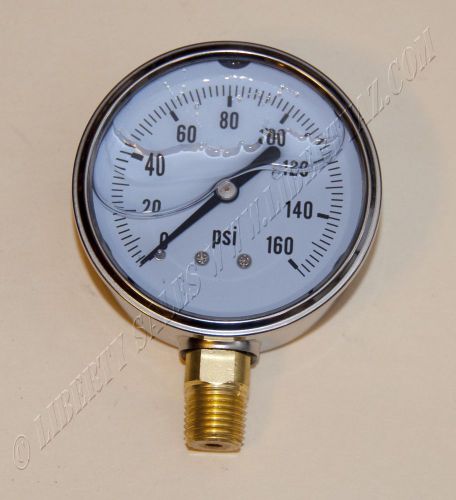 New hydraulic liquid filled pressure gauge 0-160 psi for sale