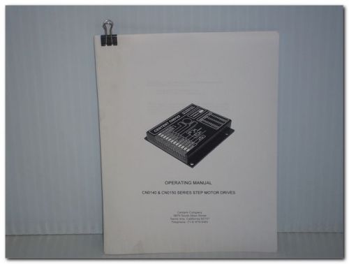 CENTENT CO. CN0140 CN0150 SERIES STEP MOTOR DRIVES OPERATING MANUAL