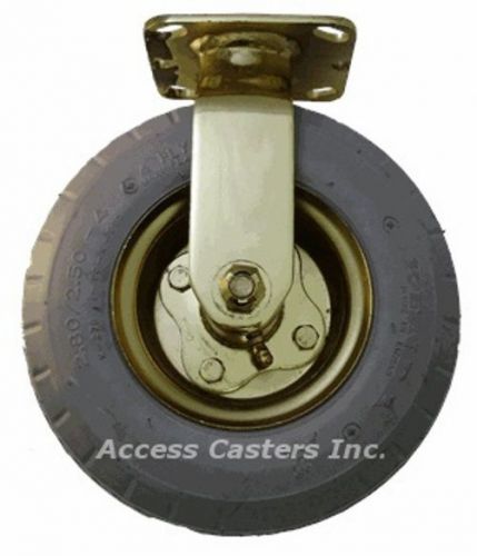 8dhpgr 8&#034; grey brass plated rigid pneumatic wheel, ball bearing 250 lbs capacity for sale
