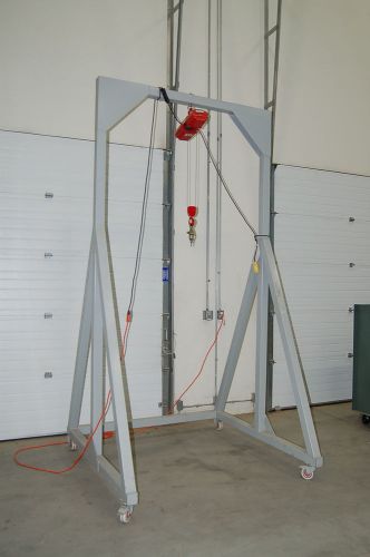 Nu~cond gantry mobile crane lift a-frame +coffing electric hoist 500lb cap guar! for sale
