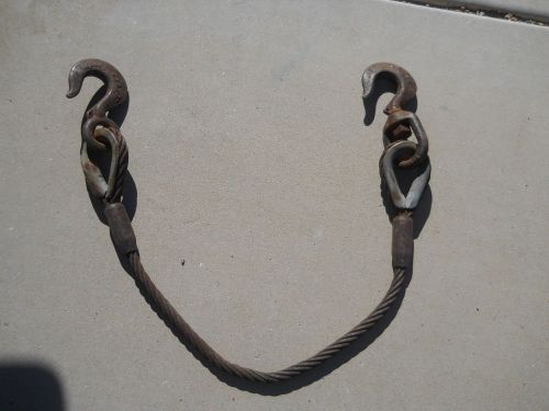 LOT OF 2 CROSBY HOOKS 3 Ton WITH THICK CABLE HEAVY DUTY INDUSTRIAL
