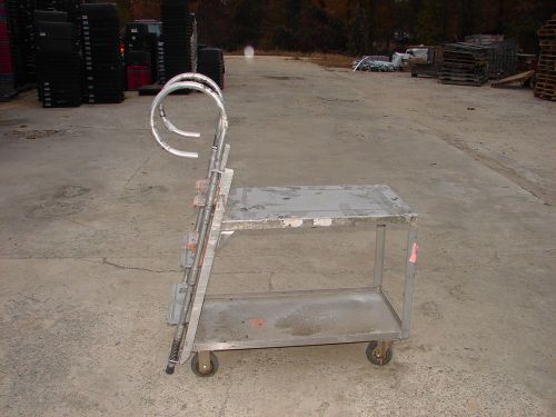 Aluminum 3 step ladder cart 2.5&#039; tall 20&#034; wide 2 shelves w/ lock pedal **xlnt** for sale