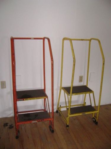 Steel rolling stair ladder 2 step for sale