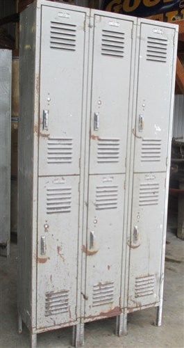 6 door lyon old metal gym locker room school business industrial age cabinet i for sale