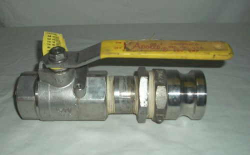 Apollo 1 1/2&#034; npt stainless steel ball valve cf8m 1500 wog &amp; a-200 316 coupler for sale