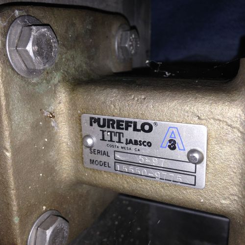 ITT jabsco PureFlo Pump Model # 15550-9775