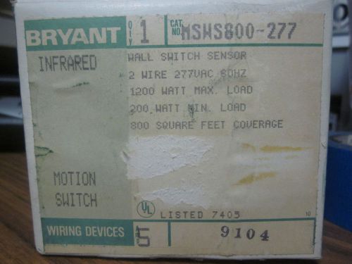 NEW BRYANT  INFRARED MOTION SWITCH CAT No. MSWS800-277.......MM-771
