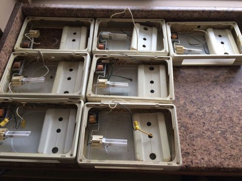 7 exit signs commercail emergency lights w/lights &amp; mounts for sale