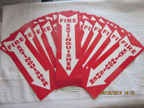 LOT OF 100-SELF-ADHESIVE VINYL (4&#034;X12&#034;) &#034;FIRE EXTINGUISHER ARROW&#034; SIGNS..NEW