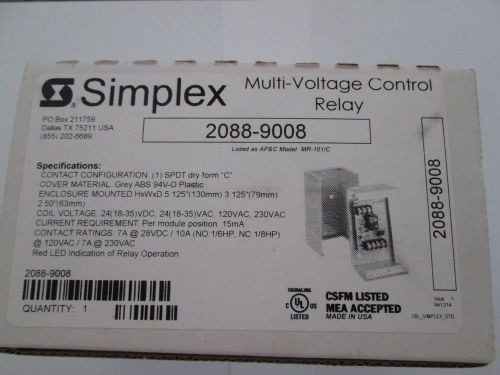 Simplex 2088-9008 mr-101/c control relay for sale