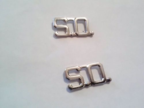 Pair of Security Officer Pins SET SILVER S.O. law enforcement Pins Rank Pins