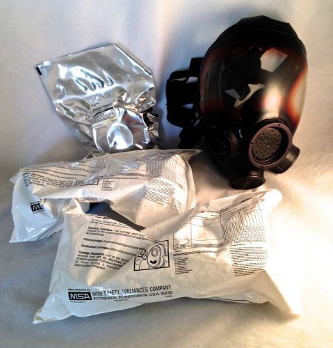 New msa advantage 1000 full face respirator + 5 replacement pieces ~msrp $420! for sale