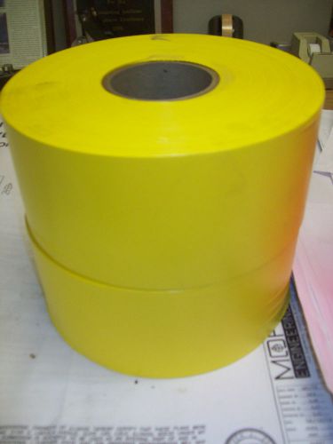 Vinyl pvc plastic yellow flagging taffeta ribbon tape 4&#034; x 2000&#039; lot 2 dayglow for sale