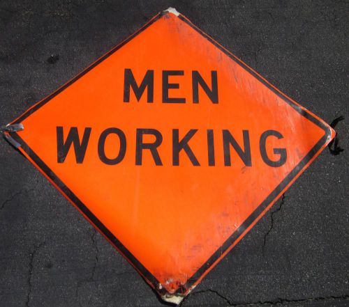 Lot of 3 - 48&#034; work zone signs- &#034;road work ahead&#034;&amp; &#034;men working&#034; signs- $60 ea. for sale