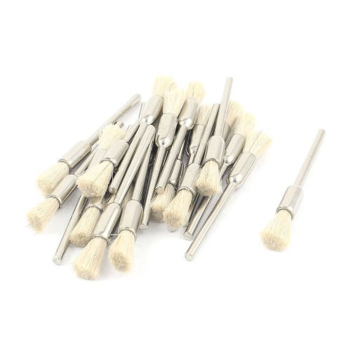 22 Pcs 2.3mm Mandrel White Bristle Pen Polishing Brush for Dremel Rotary Tool