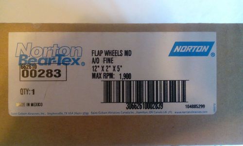 Norton-bear tex 12&#034; x 2&#034; x 5&#034; medium grade aluminum oxide bear-tex hd flap wheel for sale