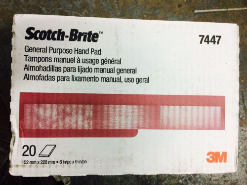3M 7447 6x9  Scotch Brite Hand Pads - Maroon - 20/bx