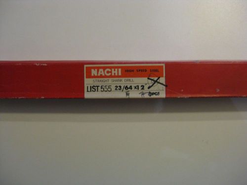 2-NEW NACHI 23/64&#034;x12&#034; LIST 555 AIRCRAFT EXT DRILL BIT SPRING TEMPERED SHANK 135