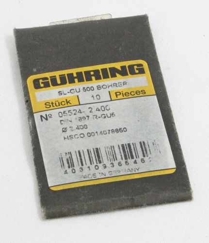 Guhring screw machine length drill bits series 05524 2.4mm cobalt 10 pieces for sale