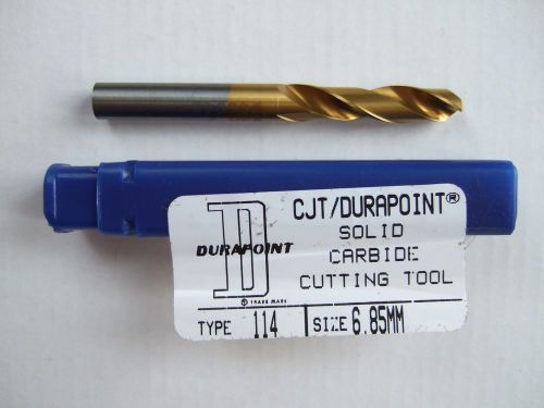 New&#034; durapoint 6.85mm solid carbide screw machine stub length twist drill tin c for sale